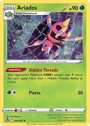 Ariados (004/195) [SWSH12 Silver Tempest] Holofoil - Holo Rare