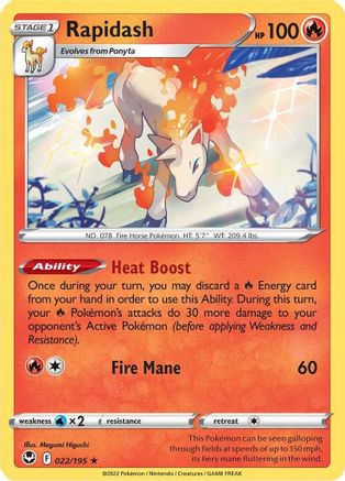 Rapidash (022/195) [SWSH12 Silver Tempest] Holofoil - Holo Rare