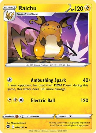 Raichu (050/195) [SWSH12 Silver Tempest] - Uncommon