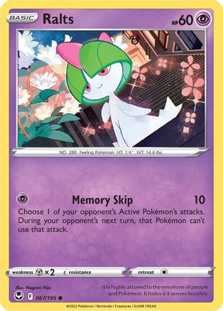 Ralts (067/195) [SWSH12 Silver Tempest] Reverse Holofoil - Common
