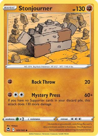 Stonjourner (101/195) [SWSH12 Silver Tempest] Reverse Holofoil - Uncommon