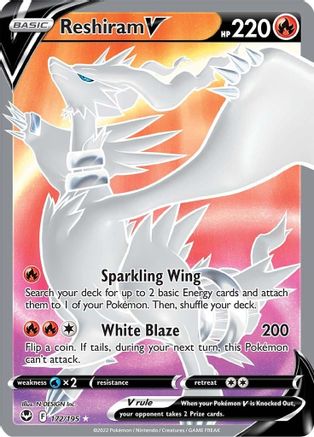 Reshiram V (Full Art) (172/195) [SWSH12 Silver Tempest] Holofoil - Ultra Rare