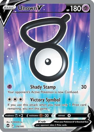 Unown V (Full Art) (176/195) [SWSH12 Silver Tempest] Holofoil - Ultra Rare
