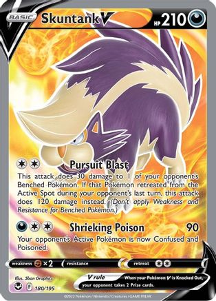Skuntank V (Full Art) (180/195) [SWSH12 Silver Tempest] Holofoil - Ultra Rare