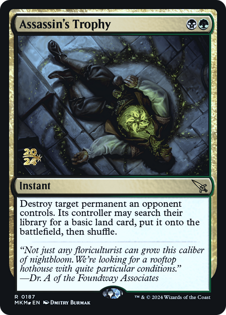 Assassin's Trophy (PRE-187) [Murders at Karlov Manor Promos] Foil
