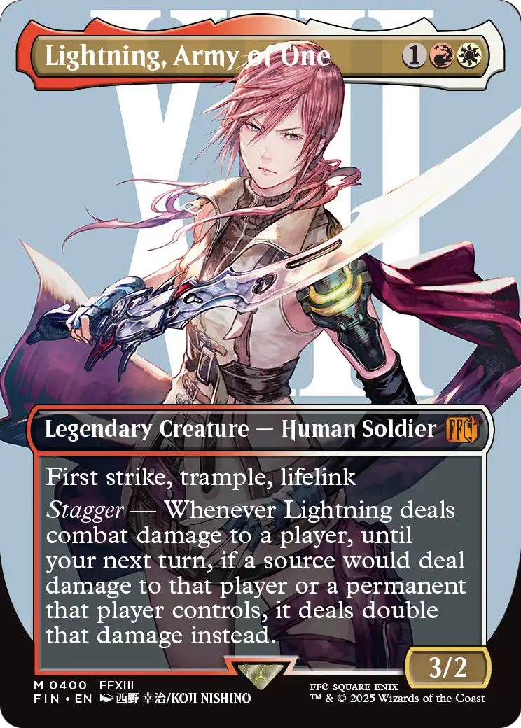 Lightning, Army of One (FIN-400) (Borderless) [FINAL FANTASY] Foil