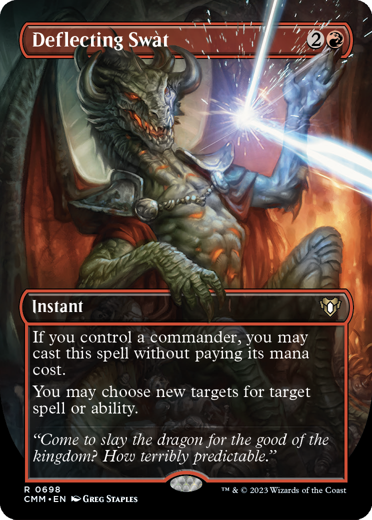 Deflecting Swat (Borderless) (CMM-698) [Commander Masters] Foil