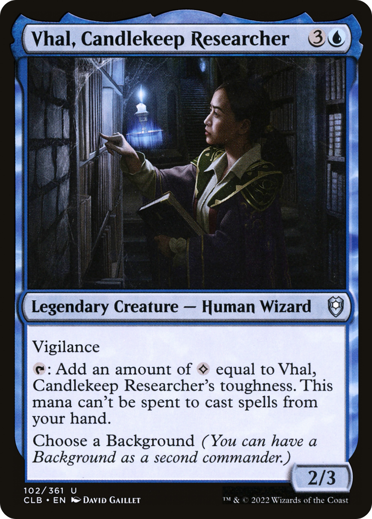 Vhal, Candlekeep Researcher (CLB-102) [Commander Legends: Battle for Baldur's Gate]