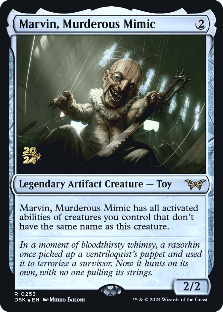 Marvin, Murderous Mimic (PRE-253) [Duskmourn: House of Horror Promos] Foil