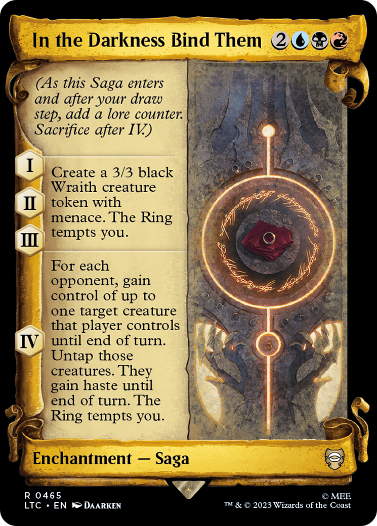 In the Darkness Bind Them (Showcase Scrolls) (LTC-465) [Tales of Middle-earth Commander] Foil