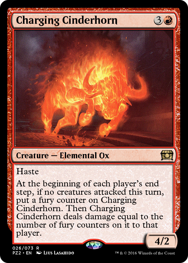 Charging Cinderhorn (PZ2-026) [Treasure Chest] Foil