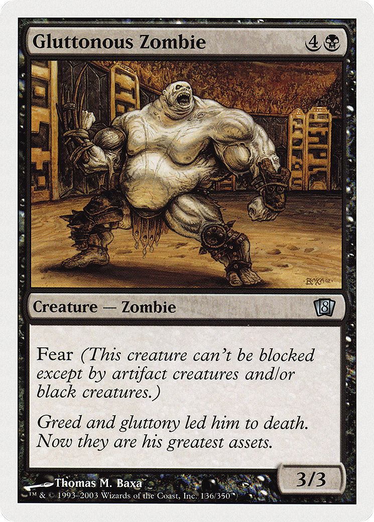 Gluttonous Zombie (8ED-136) [8th Edition] Foil