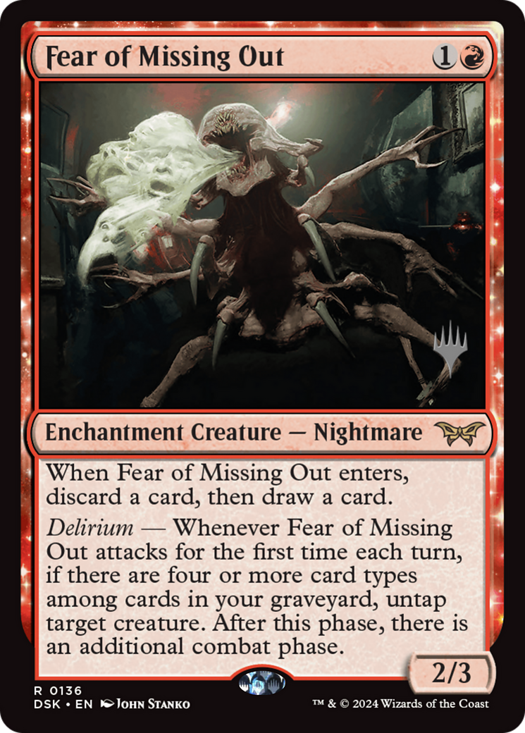 Fear of Missing Out (PPDSK-136) [Promo Pack: Duskmourn: House of Horror Promos] Foil