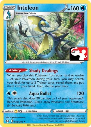 Inteleon (058) [Prize Pack Series Cards] - Rare