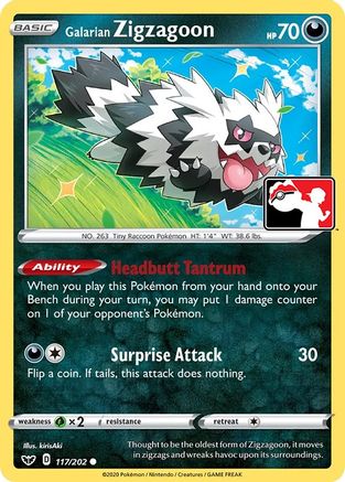 Galarian Zigzagoon (117) [Prize Pack Series Cards] Holofoil - Common