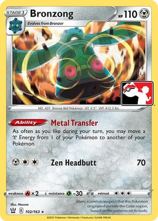 Bronzong (102) [Prize Pack Series Cards] - Rare