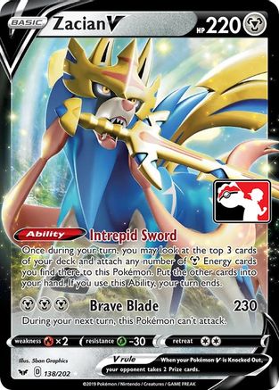 Zacian V (138) [Prize Pack Series Cards] Holofoil - Ultra Rare