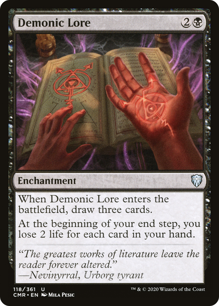 Demonic Lore (CMR-118) [Commander Legends] Foil