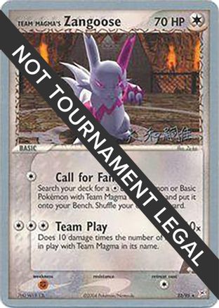 Team Magma's Zangoose - 2004 (Tsuguyoshi Yamato) (023) [World Championship Decks] - Rare