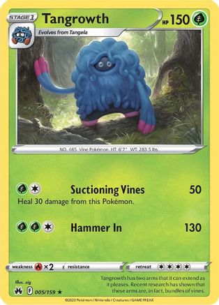 Tangrowth (005/159) [SWSH Crown Zenith] Reverse Holofoil - Rare