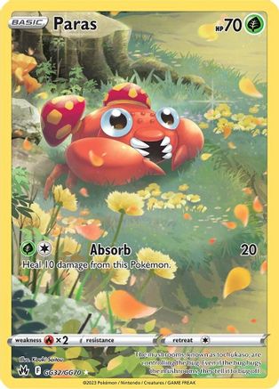 Paras (GG32/70) [SWSH Crown Zenith Galarian Gallery] Holofoil - Ultra Rare