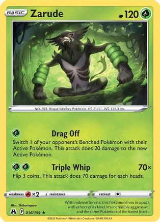 Zarude (016/159) [SWSH Crown Zenith] Reverse Holofoil - Holo Rare