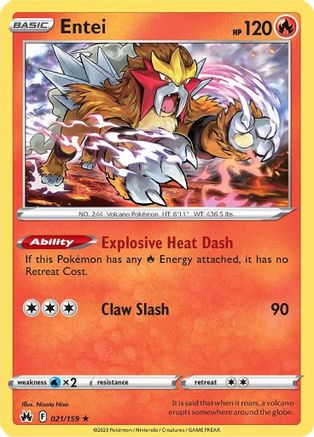 Entei (021/159) [SWSH Crown Zenith] Holofoil - Holo Rare