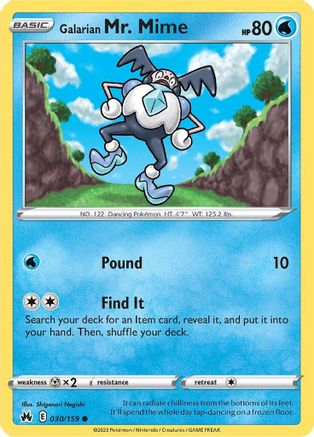 Galarian Mr. Mime (030/159) [SWSH Crown Zenith] - Common