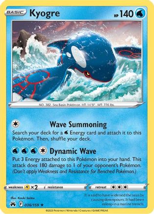 Kyogre (036/159) [SWSH Crown Zenith] Reverse Holofoil - Holo Rare