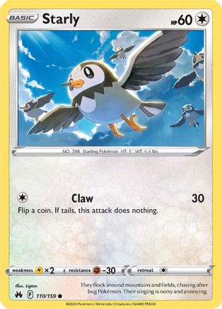 Starly (110/159) [SWSH Crown Zenith] Reverse Holofoil - Common
