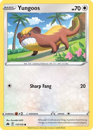 Yungoos (117/159) [SWSH Crown Zenith] Reverse Holofoil - Common