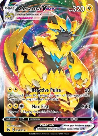 Zeraora VMAX (054/159) [SWSH Crown Zenith] Holofoil - Ultra Rare