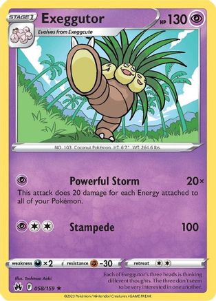 Exeggutor (058/159) [SWSH Crown Zenith] Reverse Holofoil - Rare