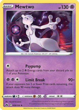 Mewtwo (059/159) [SWSH Crown Zenith] Reverse Holofoil - Holo Rare