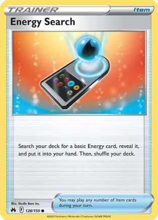 Energy Search (128/159) [SWSH Crown Zenith] Reverse Holofoil - Common
