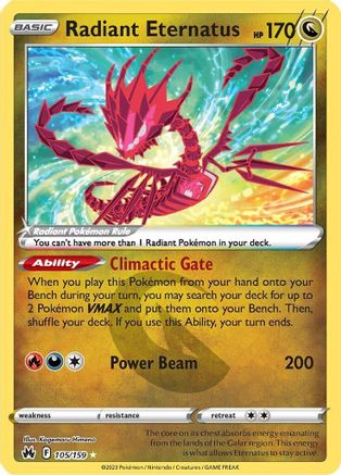 Radiant Eternatus (105/159) [SWSH Crown Zenith] Holofoil - Radiant Rare