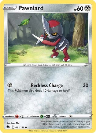 Pawniard (091/159) [SWSH Crown Zenith] Reverse Holofoil - Common
