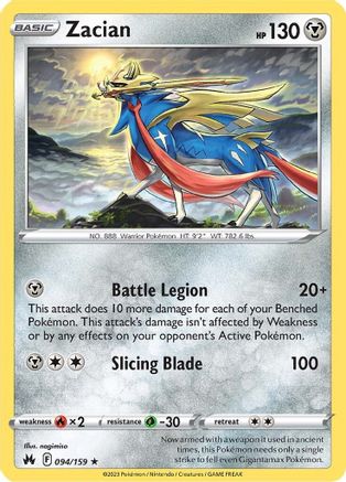 Zacian (094/159) [SWSH Crown Zenith] Holofoil - Holo Rare