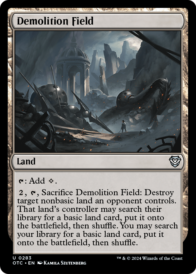 Demolition Field (OTC-283) [Outlaws of Thunder Junction Commander]