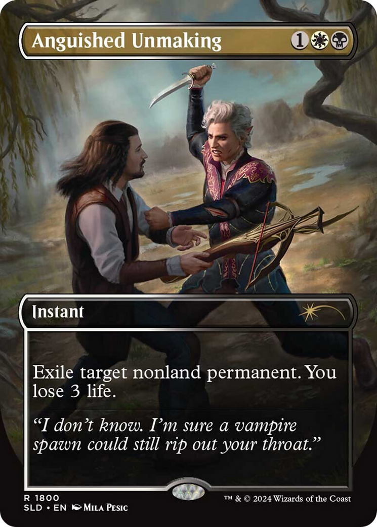 Anguished Unmaking (SLD-1800) (Borderless) [Secret Lair Drop] Foil