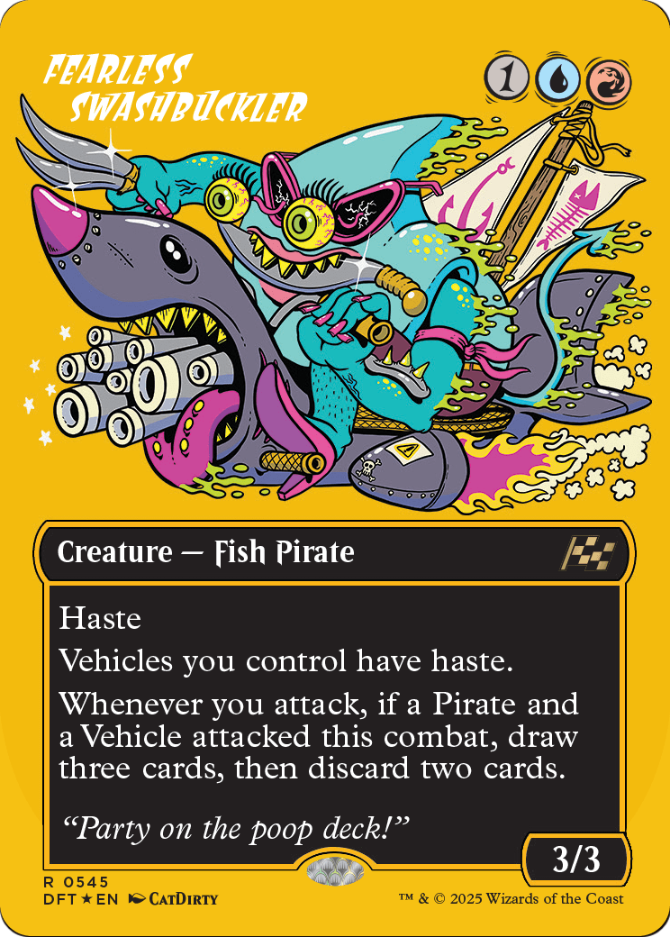 Fearless Swashbuckler (Borderless) (First-Place Foil) (DFT-545) [Aetherdrift] Foil