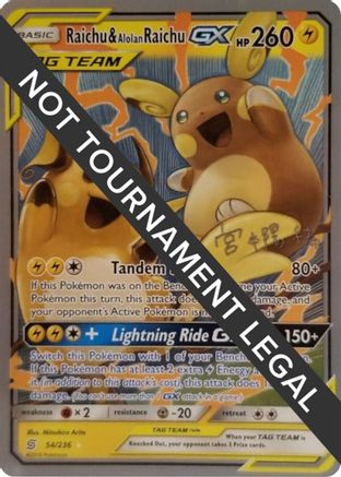 Raichu & Alolan Raichu GX - 2019 (Haruki Miyamoto) (054) [World Championship Decks] - Ultra Rare