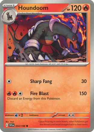 Houndoom (034/198) [SV01 Scarlet & Violet Base Set] - Common