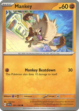 Mankey (107) [SV01 Scarlet & Violet Base Set] Reverse Holofoil - Common