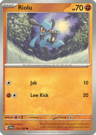 Riolu (112/198) [SV01 Scarlet & Violet Base Set] Reverse Holofoil - Common
