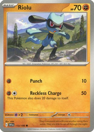 Riolu (113/198) [SV01 Scarlet & Violet Base Set] - Common