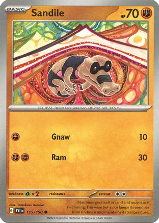 Sandile (115/198) [SV01 Scarlet & Violet Base Set] Reverse Holofoil - Common