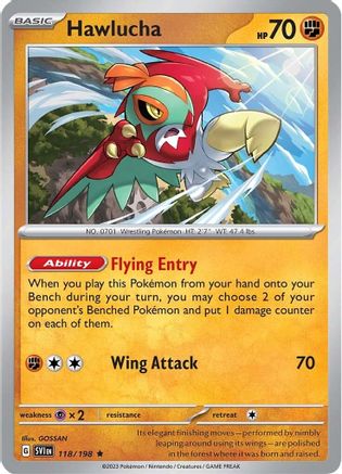 Hawlucha (118) [SV01 Scarlet & Violet Base Set] Reverse Holofoil - Rare