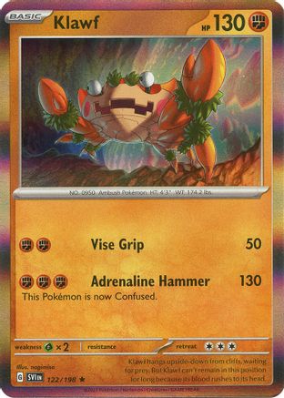 Klawf (122/198) [SV01 Scarlet & Violet Base Set] Reverse Holofoil - Rare