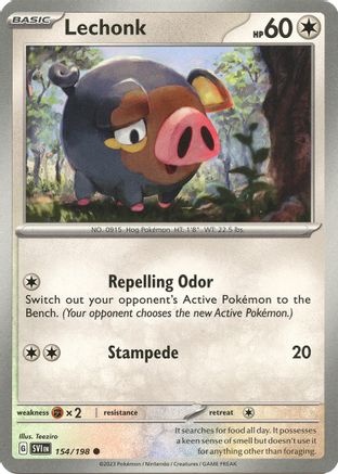 Lechonk (154/198) [SV01 Scarlet & Violet Base Set] Reverse Holofoil - Common